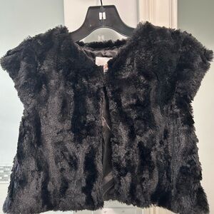 Black Faux Fur Vest